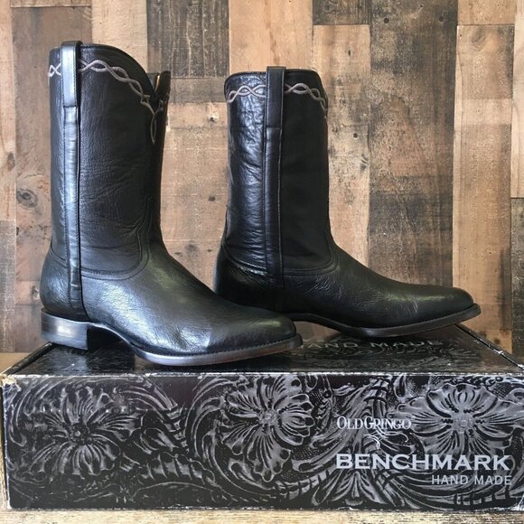 Old Gringo Amarillo 10” MK2293-1 Black Smooth Ostrich Cowboy Boots Mens 9 D - Picture 5 of 12